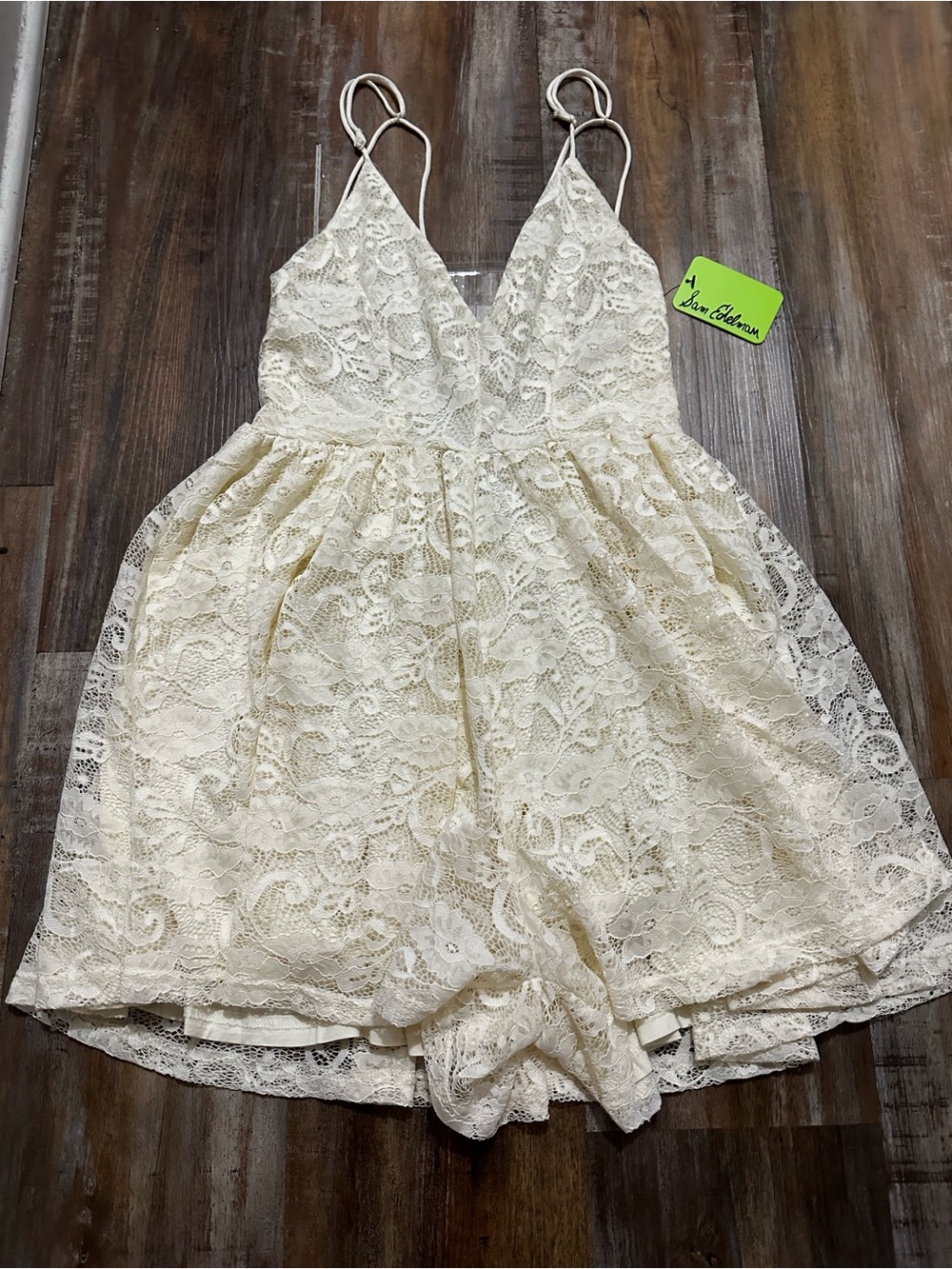 NWT Sam Edelman cream lace romper
